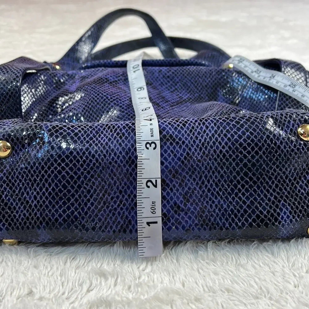 Michael Kors Brimfield python blue snakeskin shoulder bag hobo purse,‎ large